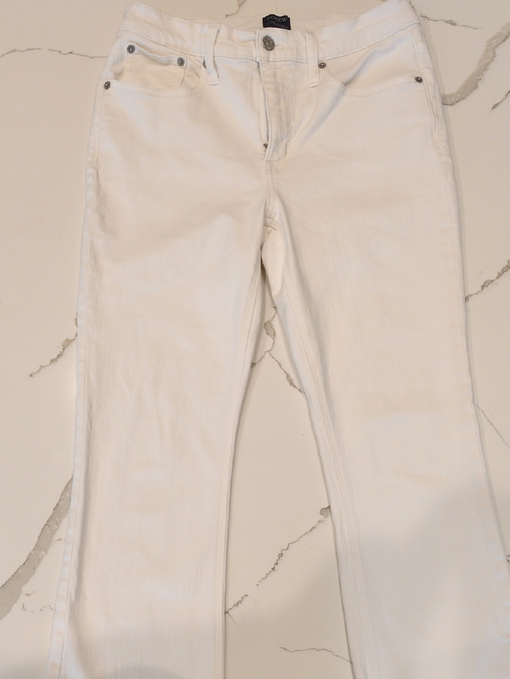 J. Crew Factory White Wide-Leg Flare Jeans